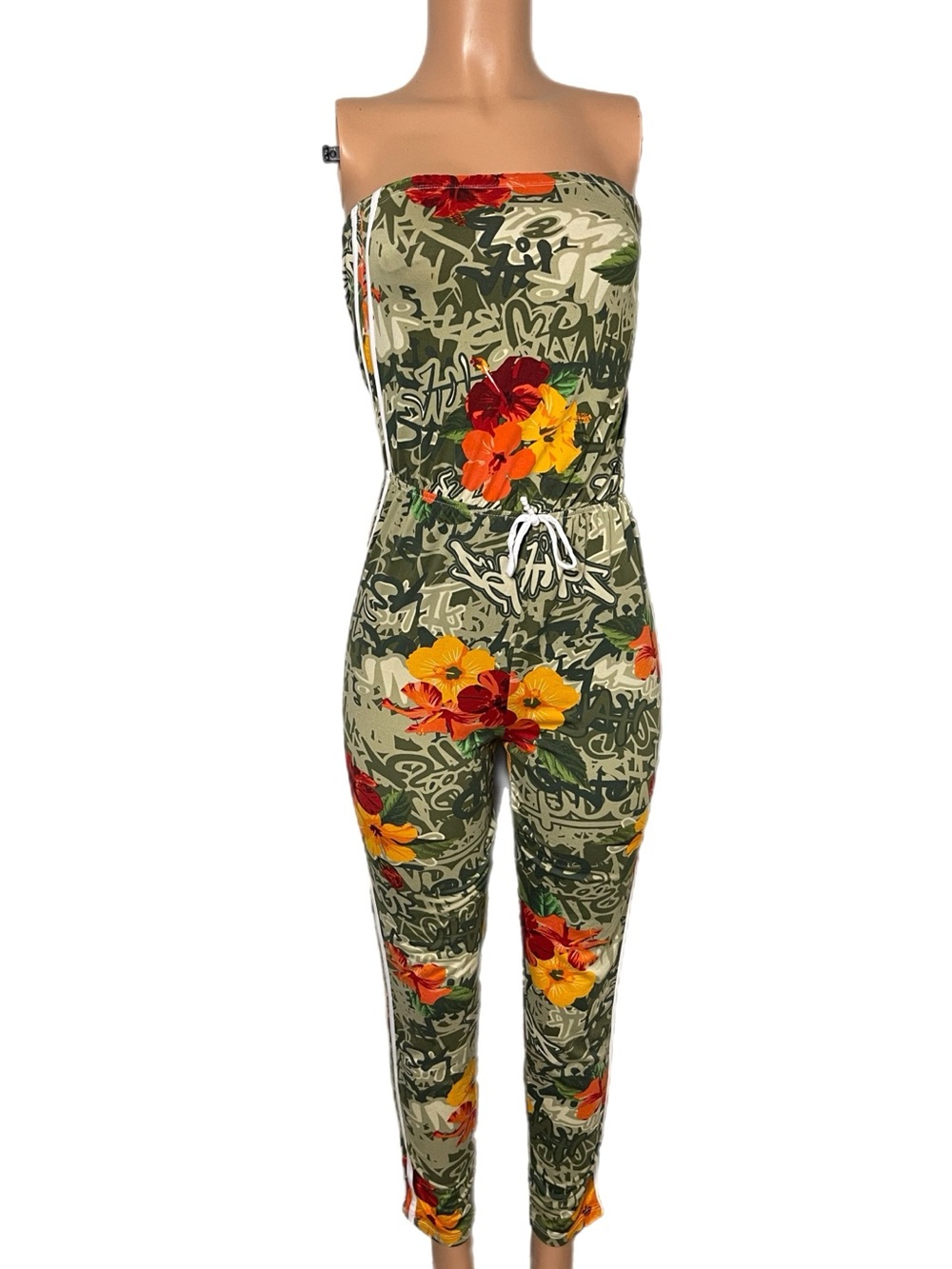 NWOT - LOVE Floral Strapless Jumpsuit